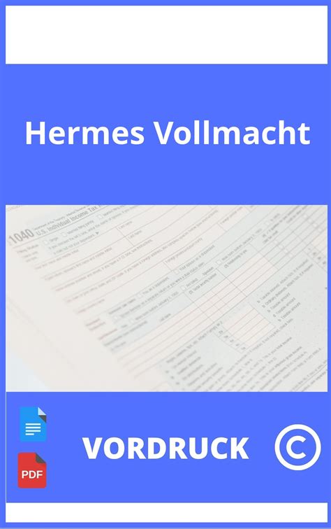 vollmacht hermes vorlage